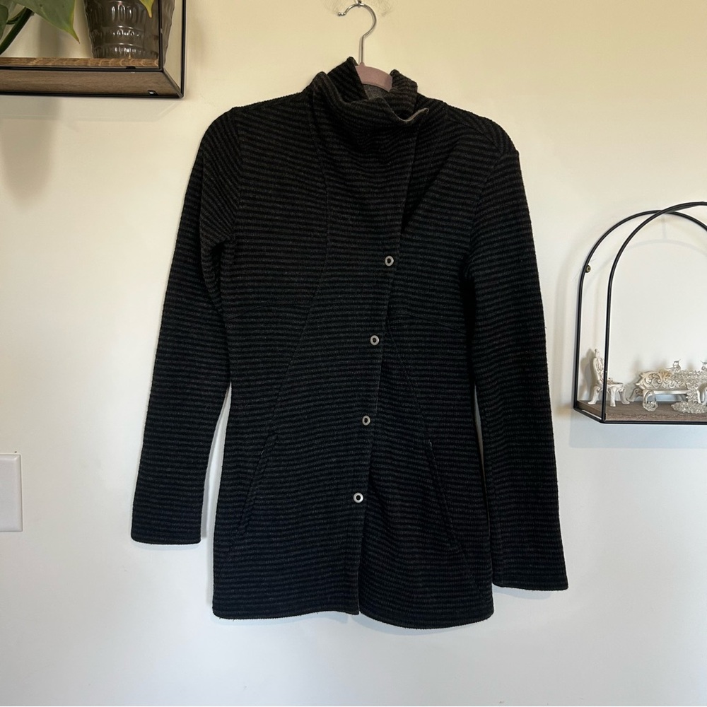 Prana Milana Gray Striped Jacket Coat Size XS